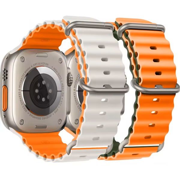 Correa compatible Apple Watch 38/40/41mm [Naranja/Crema]