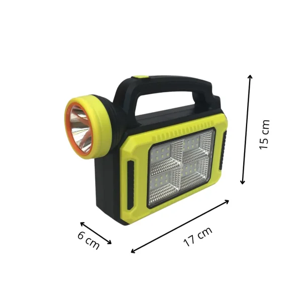 Linterna solar portátil recargable (USB y Solar) [Verde] - Imagen 3
